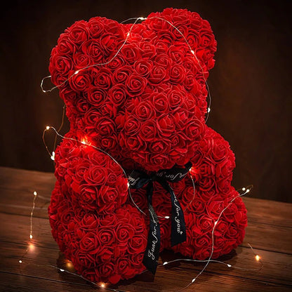 Eternal Rose Teddy Bear - Dee's Delightful Gifts