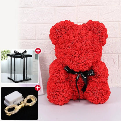 Eternal Rose Teddy Bear - Dee's Delightful Gifts