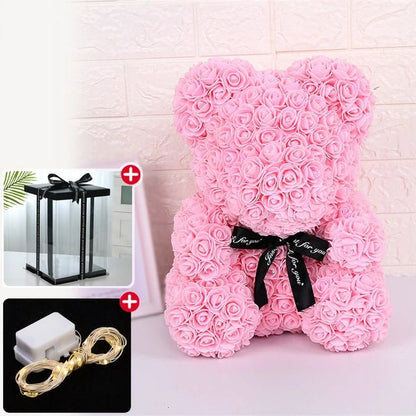 Eternal Rose Teddy Bear - Dee's Delightful Gifts